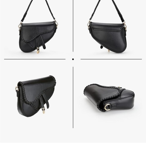 Black saddle bag crossbody new with detachable crossbody strap - Picture 5 of 5